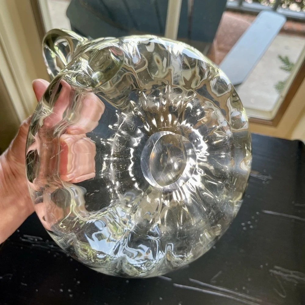 STERLING SILVER OVERLAY, CLEAR GLASS, WATER PITCHER WITH 3 MATCHING GLASSES.